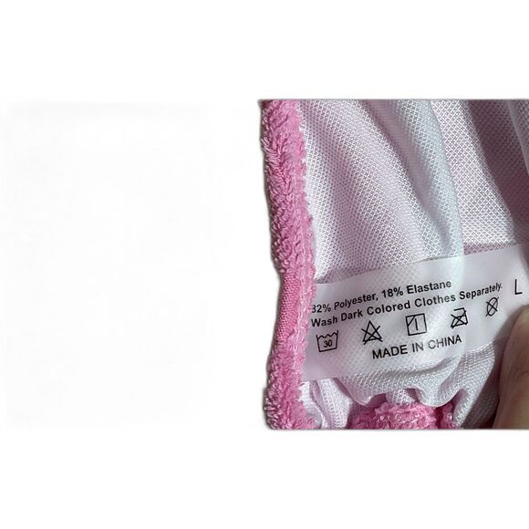 Pink Triangle Halter Bikini Set - Tie Side Swimwear - Picture 4 of 7